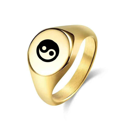 Personalised Stainless Steel Round Signet Ring