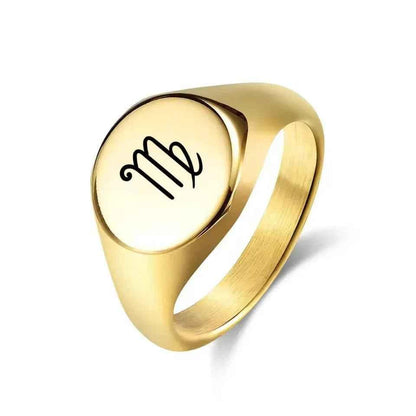 Personalised Stainless Steel Round Signet Ring