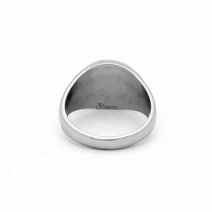 Valknut Stainless Steel Ring with Helm of Awe Symbol
