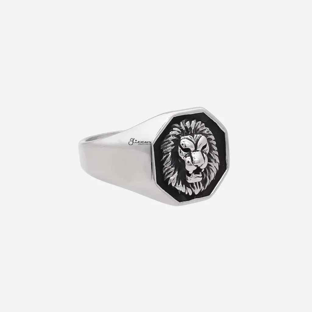 Stainless Steel Lion Ring - Silver