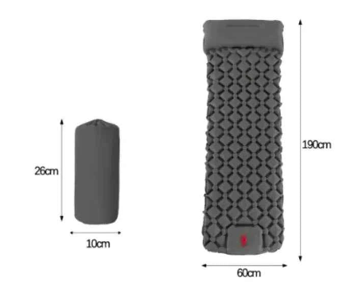 Outdoor Camping Press Inflatable Sleeping Pad - Lightweight Mat with Built-In Pillow