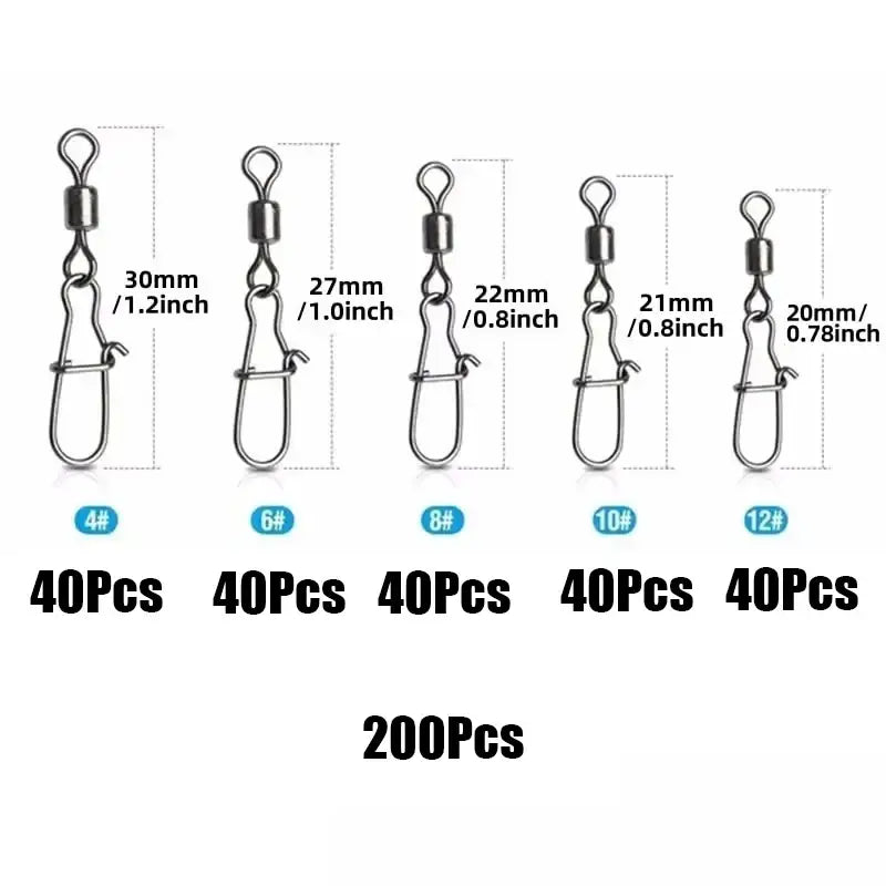 Stainless Steel Fishing Swivel Snaps – 50/100/200pcs - ShopHub