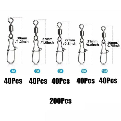 Stainless Steel Fishing Swivel Snaps – 50/100/200pcs - ShopHub