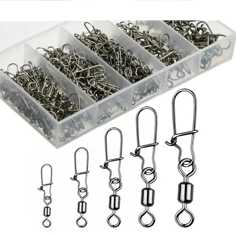 Stainless Steel Fishing Swivel Snaps – 50/100/200pcs Habicare