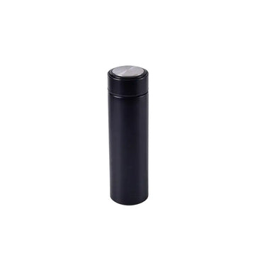 Habicare stainless steel thermos bottle in black, 500ml capacity, featuring a sleek design for hot and cold beverages