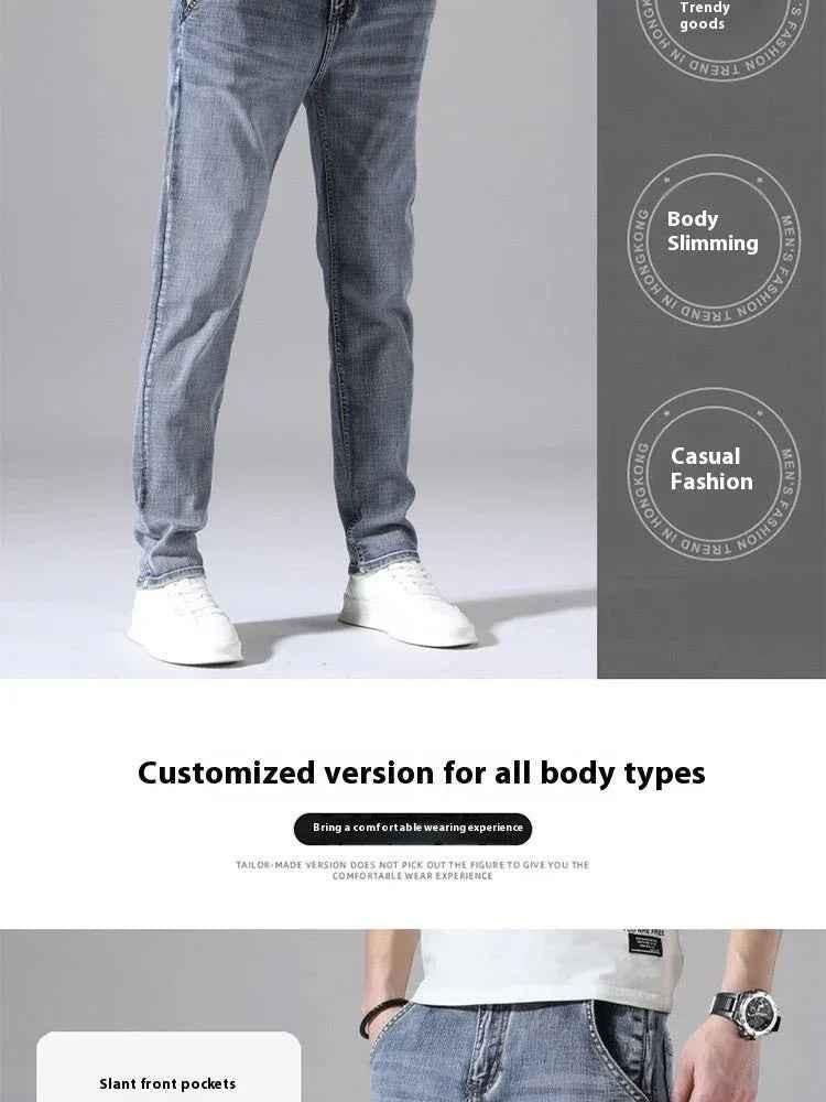 Straight-Leg Denim Pants for Men