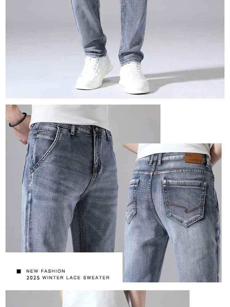 Straight-Leg Denim Pants for Men