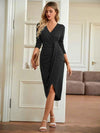 Waistly V-Drape: All-Season Midi