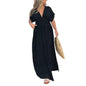 Stylish 3Sixty5 khaki summer dress with slit detail, casual chic dress for warm-weather wear, lightweight and stylish.