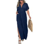 Khaki Stylish 3Sixty5 summer dress with a slit and chic design, perfect for warm weather and casual occasions.
