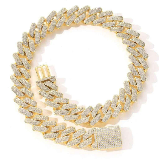 Golden Ultimate Iced Hip Hop Chain necklace by Stylish 3Sixty5, 8-inch length with a bold, iced jewelry design.