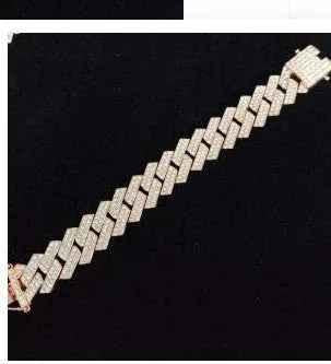 Golden 8-inch Ultimate Iced Hip Hop Chain necklace by Stylish 3Sixty5 with bold, sparkling iced design.