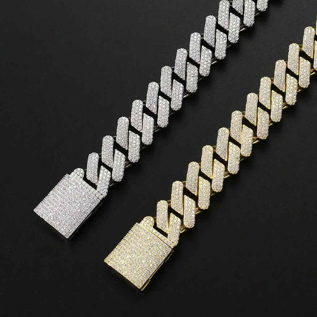 Golden 8-inch Ultimate Iced Hip Hop Chain necklace by Stylish 3Sixty5, featuring bold, sparkling jewelry design.