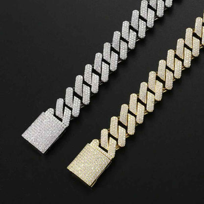 Golden 8-inch Ultimate Iced Hip Hop Chain necklace by Stylish 3Sixty5, featuring bold, sparkling jewelry design.