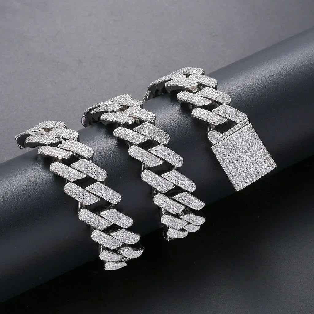 Golden Ultimate Iced Hip Hop Chain necklace by Stylish 3Sixty5, 8-inch jewelry with bold, sparkling iced design.