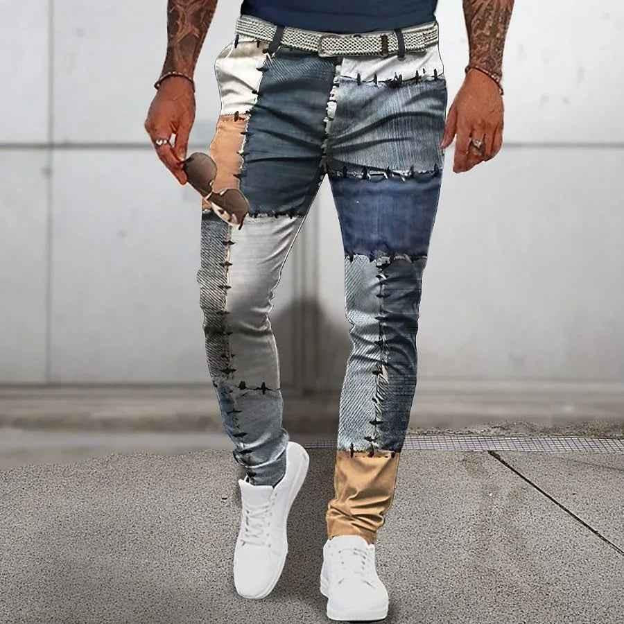 Stylish 3Sixty5 bold printed men's pants featuring vibrant patterns and modern fit, casual and comfortable for everyday wear.