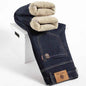 Dark blue Stylish 3Sixty5 Ultimate Fleece Straight Pants shown on a model, featuring a relaxed fit and comfortable fleece fabric.