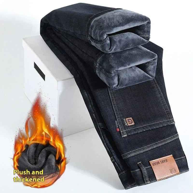 Dark blue Stylish 3Sixty5 Ultimate Fleece Straight Pants made of soft fleece fabric, with a tailored fit and classic straight leg design.