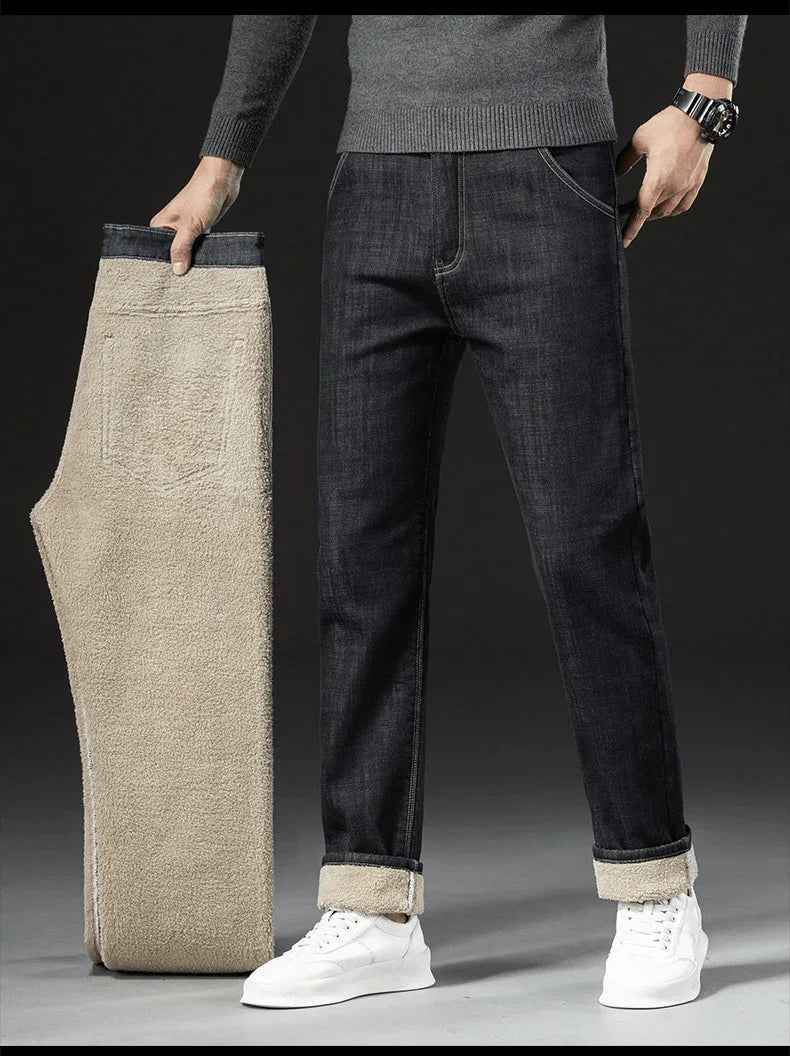 Dark blue Stylish 3Sixty5 Ultimate Fleece Straight Pants, front view showcasing the comfortable fit and straight leg design.