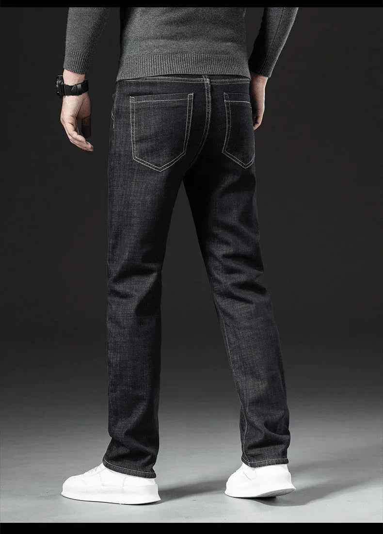 Dark blue Stylish 3Sixty5 Ultimate Fleece Straight Pants featuring a comfortable fit and casual style, shown on a model.