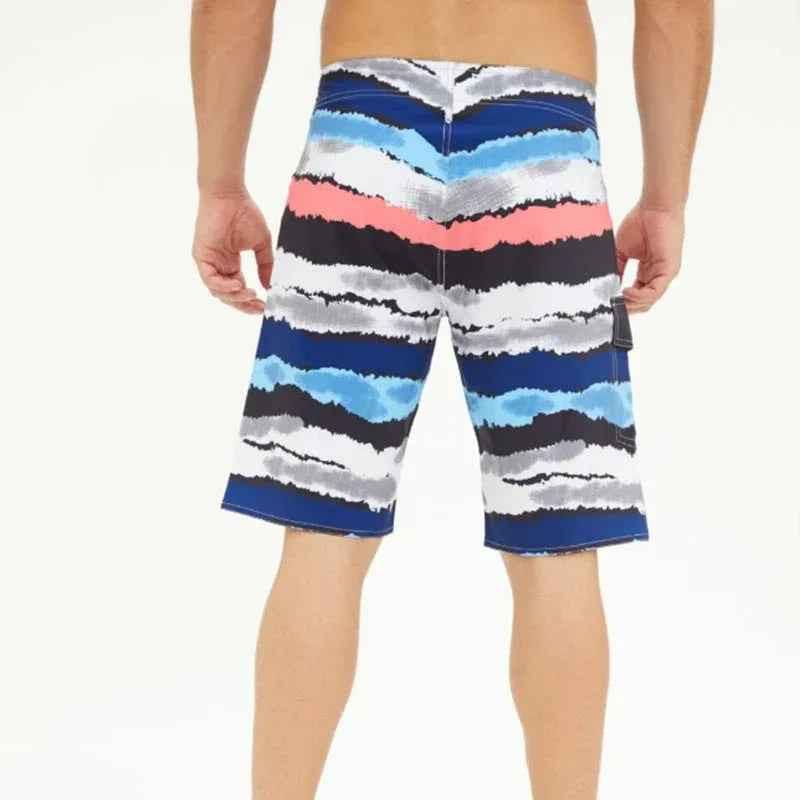 Stylish 3Sixty5 Ocean Drift plus size beach shorts with a relaxed fit and vibrant ocean-inspired print.