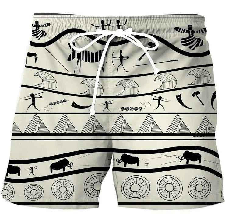 Stylish 3Sixty5 men's retro striped shorts with vintage design, featuring bold horizontal stripes and classic fit.