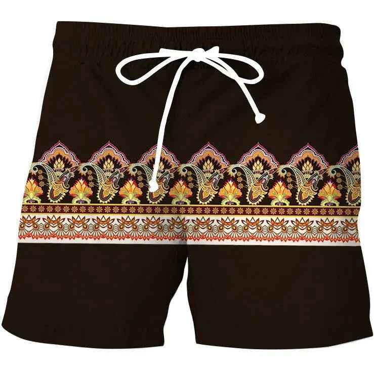 Stylish 3Sixty5 retro striped men's shorts with vintage design, featuring bold horizontal stripes and a classic fit.