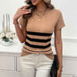 Black Coastline Stripe Sweater by Stylish 3Sixty5, a cozy knit top with bold stripe pattern and comfortable fit.