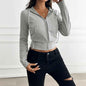 Dark gray Stylish 3Sixty5 City Chic slim zip-up coat for women, showcasing a sleek, fitted top with a front zipper and stylish collar.