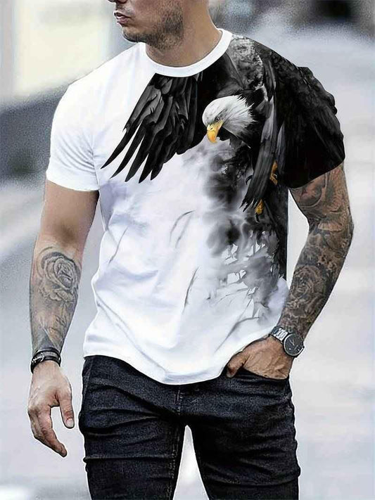 Stylish 3Sixty5 Apex Eagle men's statement tee in DXL and XS, featuring a bold eagle graphic on a casual tops style.