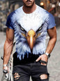 Stylish 3Sixty5 Apex Eagle Statement Tee for Men, blue graphic tops with eagle design, casual fit, front view.