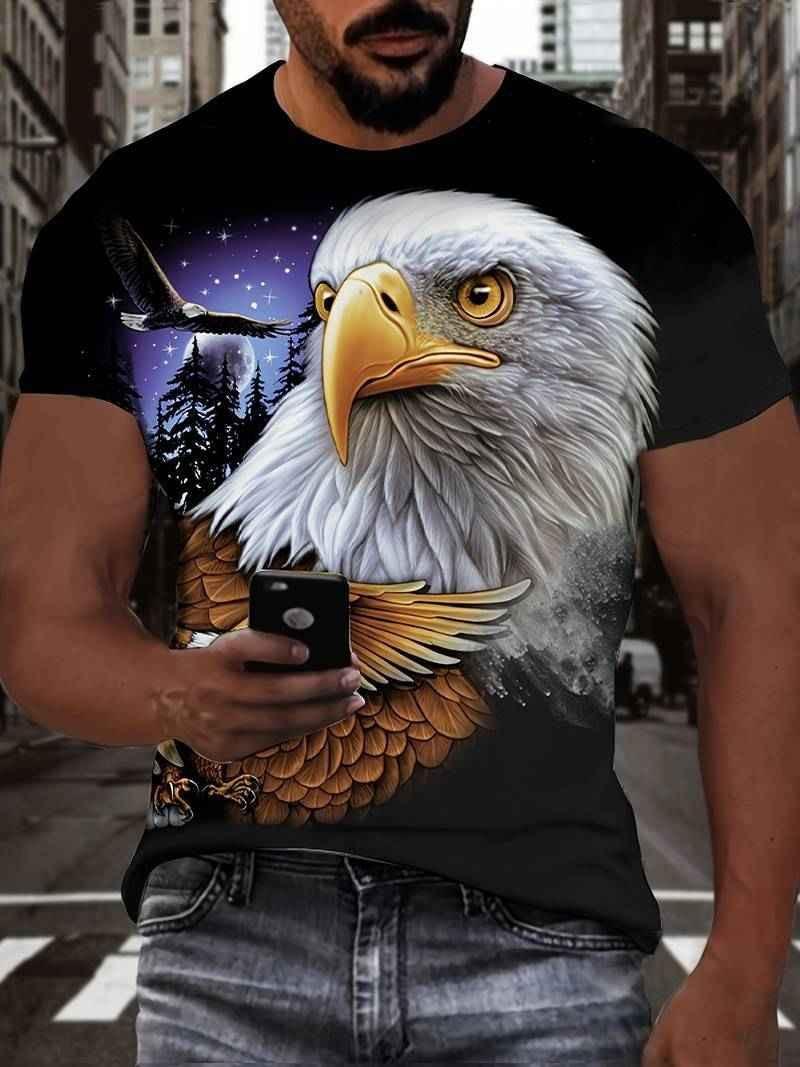 Stylish 3Sixty5 Apex Eagle men's statement tee, featuring a bold eagle graphic on a casual tops shirt.