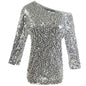 Pink Glam Sequin Shoulder Top from Stylish 3Sixty5 featuring shiny sequins and stylish shoulder design.