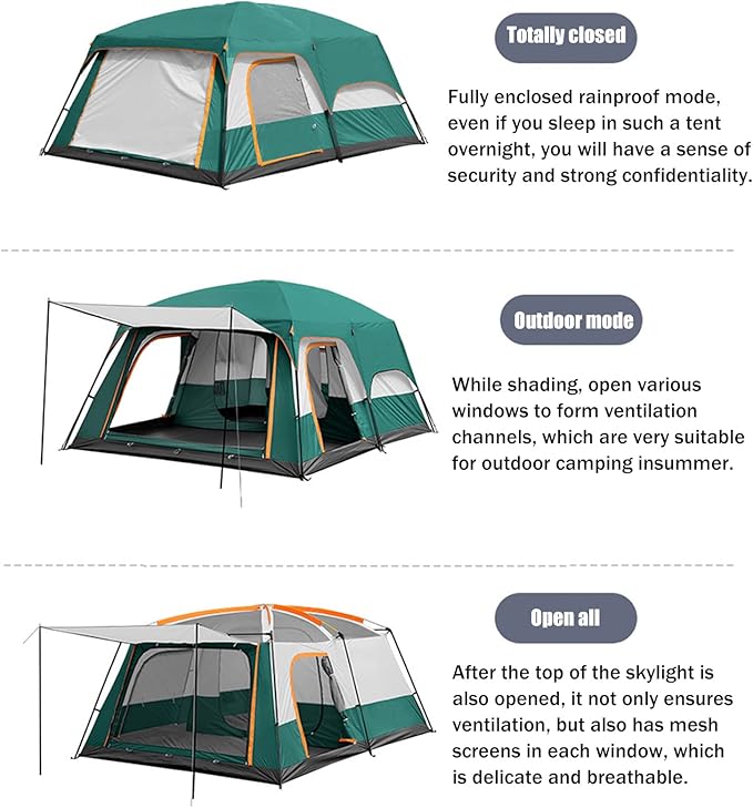 Clearance!!! Family Outdoor Camping Tent – Double Layer, Family Cabin Tent ECOTREK