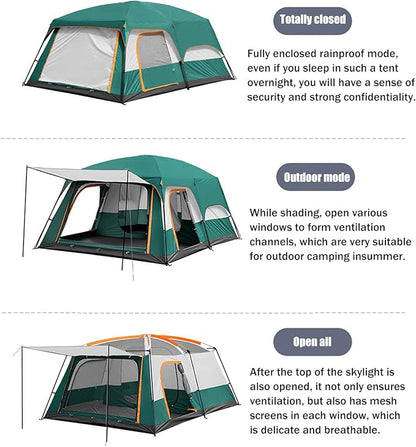 Clearance!!! Family Outdoor Camping Tent – Double Layer, Family Cabin Tent ECOTREK