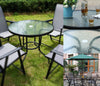 80CM Quality Tempered Glass Round Garden Table
