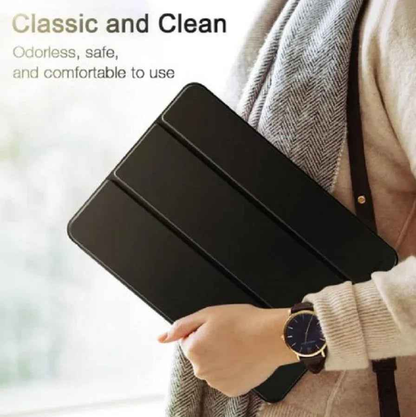 Black TechPlus iPad Air 5 case for 10.9-inch tablet, featuring a protective cover and slim design.