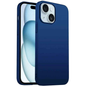 Techplus black silicone case for iPhone 15 Plus, soft protective cover with a smooth finish and precise cutouts.