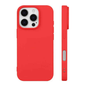 Techplus silicone case for iPhone 16 Pro Max in black, blue, and red, showing a soft, protective cover with precise cutouts.