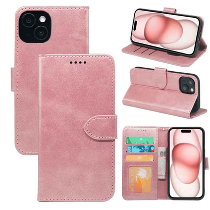 Black TechPlus iPhone 16 Pro Max wallet case with slim leather flip cover and card holder for secure, stylish protection.