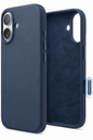 Black TechPlus silicone case for iPhone 16, soft protective cover with smooth texture and precise cutouts for easy access.