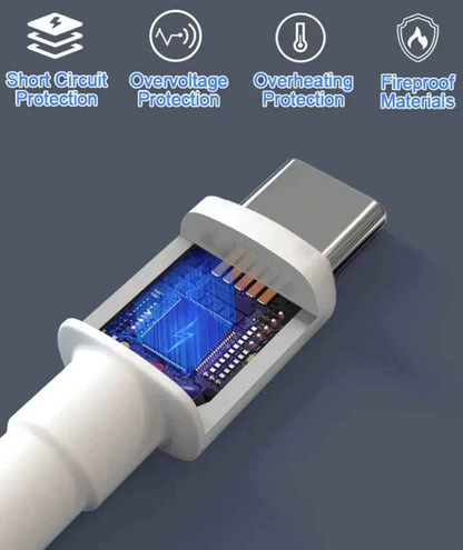 Techplus 5A 100W USB-C to USB-C cable for fast charging and data sync, shown with USB-C connectors.