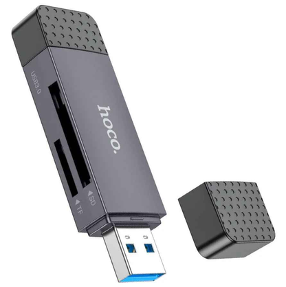 Techplus HB45 2-in-1 USB 3.0 card reader with dual USB-A and Type-C ports for easy data transfer and device connectivity.