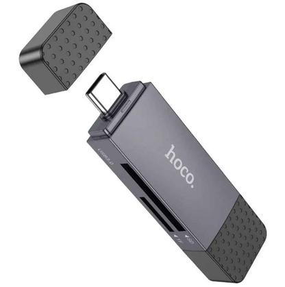 Techplus HB45 2-in-1 USB 3.0 Card Reader with dual USB-A and Type-C ports, compact and portable for data transfer.