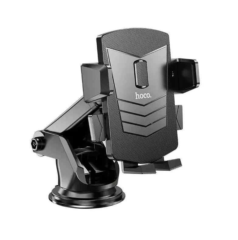 Techplus Hoco CA83 car phone holder with strong clamp for 4.5–7 inch smartphones, dashboard and windshield mount.