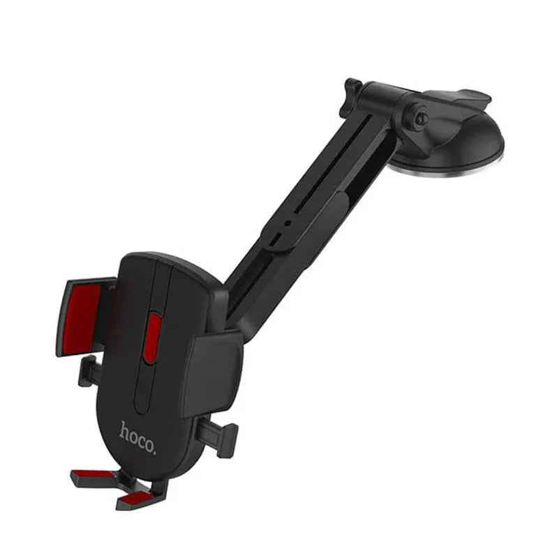 Techplus Hoco CAD01 car phone holder with easy-lock dashboard and windshield mount for secure hands-free use.