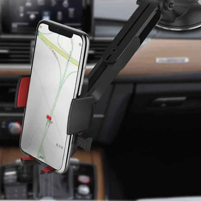 Techplus Hoco CAD01 car phone holder with easy-lock dashboard and windshield mount, securely holding smartphones during drives.