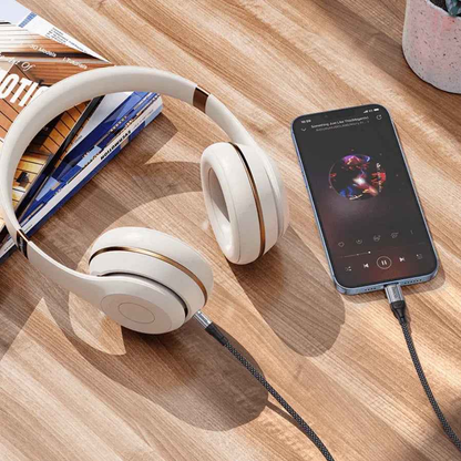 Techplus Hoco Lightning to 3.5mm Aux Cable UPA26, flexible cable with lightning and 3.5mm connectors for audio devices.