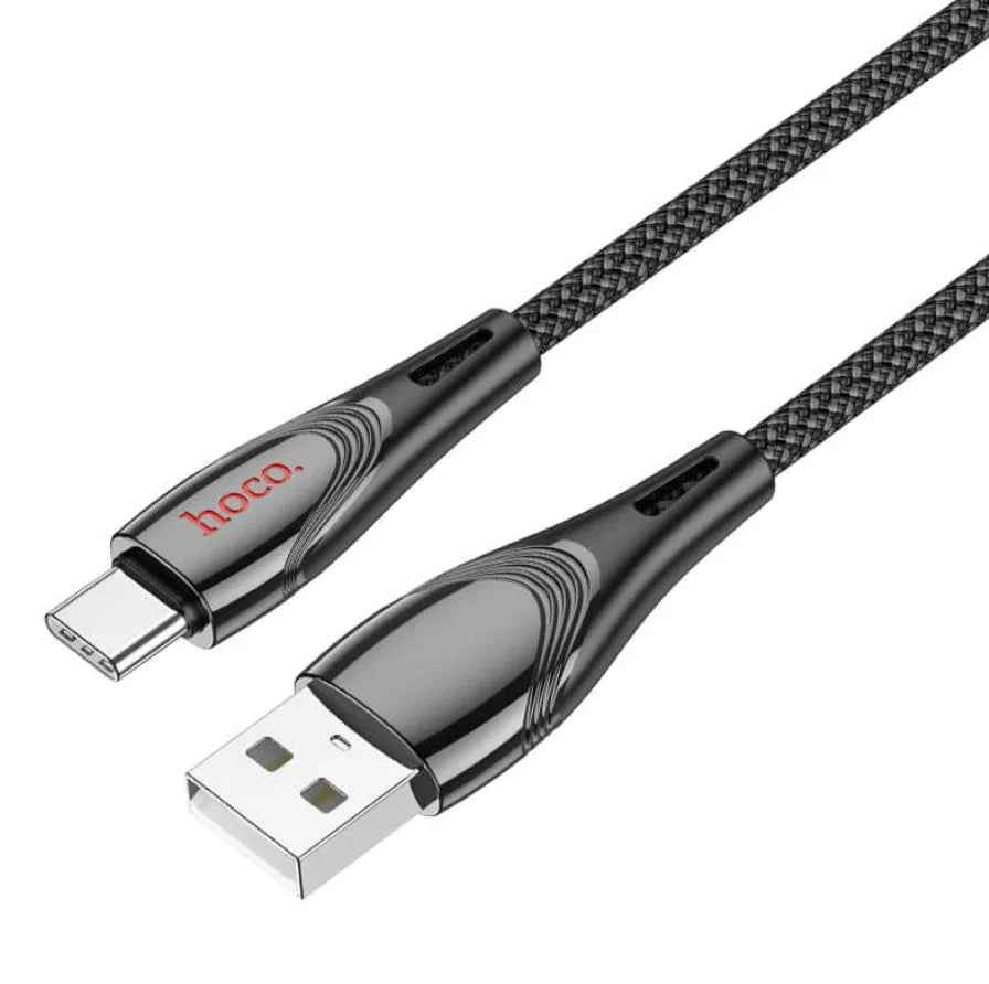 Techplus HOCO U133 USB-C fast charging cable, 3A, 1.2m braided cable for fast device charging and data transfer.