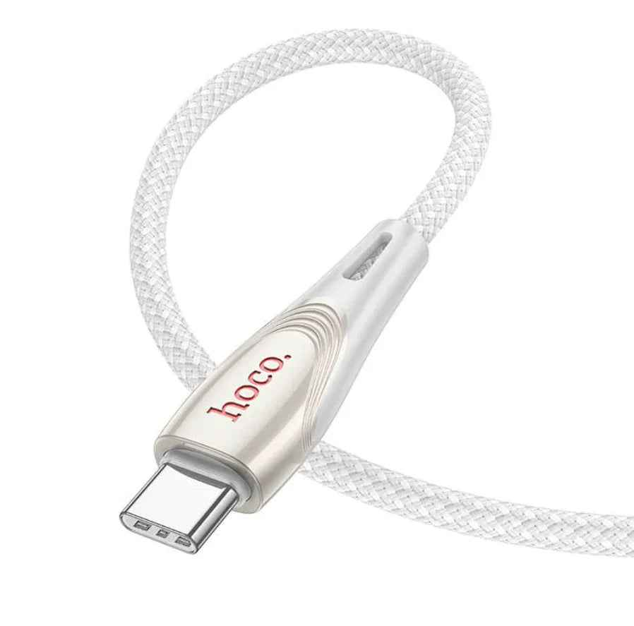 HOCO U133 USB-C fast charging cable by TechPlus, 1.2m braided design, supports 3A charging for smartphones and devices.